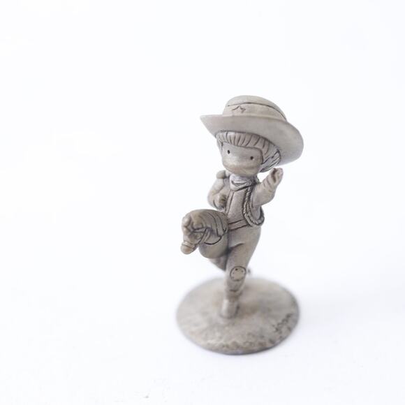 Hallmark, 1983, Joan Walsh Anglund, Cowboy, Hobby Horse, Pewter, Statue, Miniatu - Picture 1 of 4
